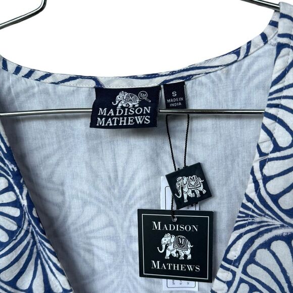 Madison Mathews Blue White Ainsley Mini Dress NWT S - Picture 3 of 3